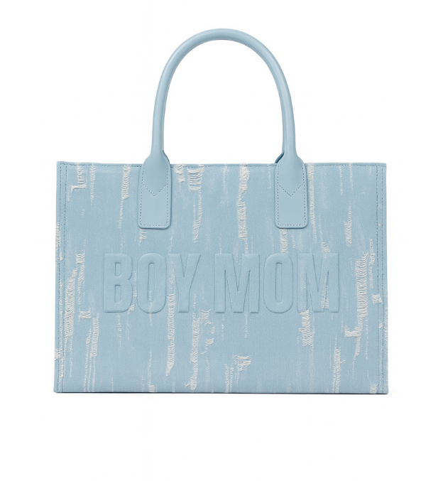 Boy Mom Denim Tote Bag
