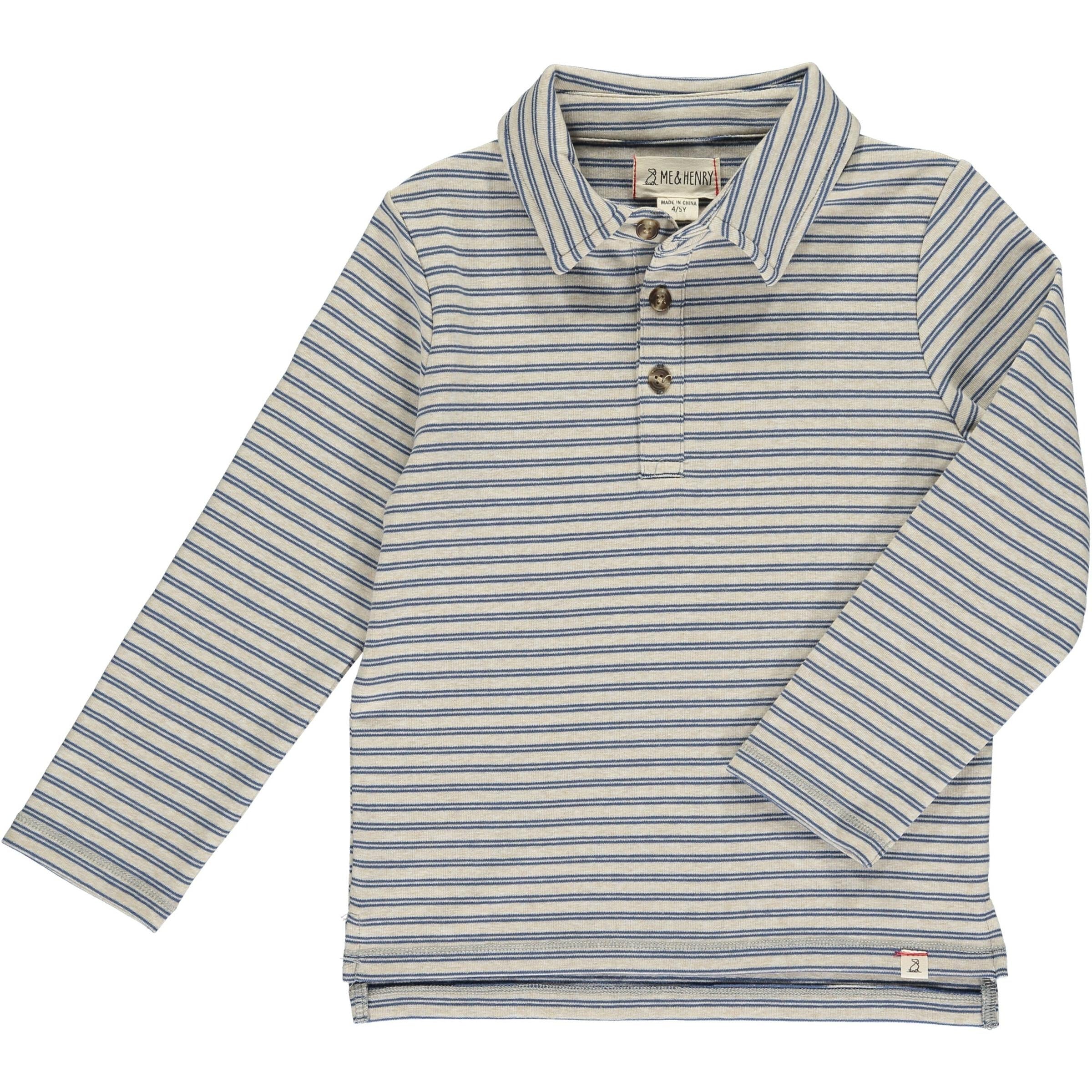 Boys Double Navy Striped Shirt