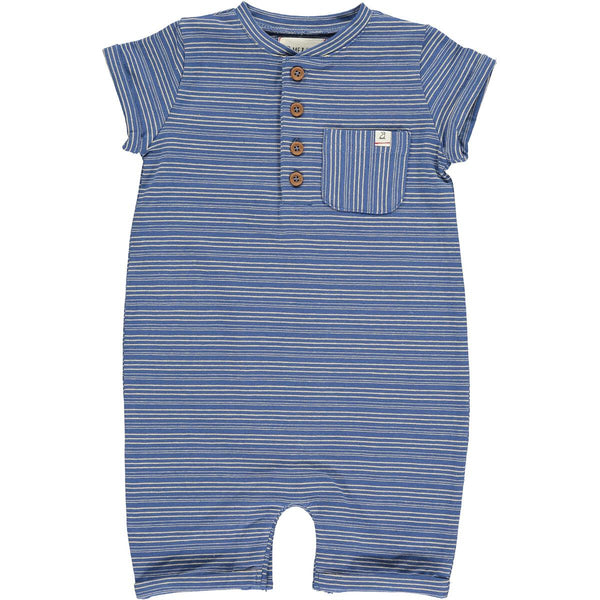 Blue and Cream Striped Romper