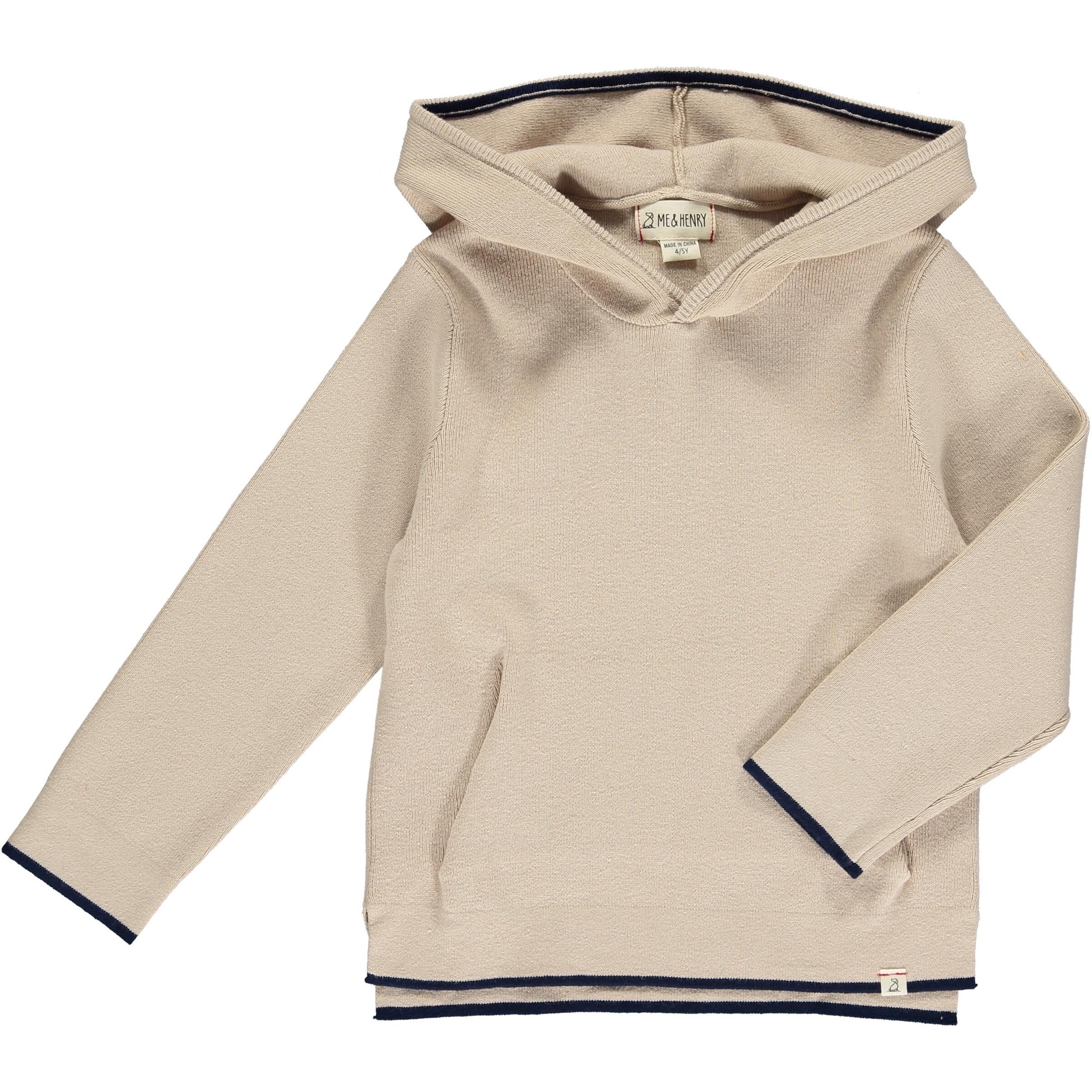 Boys Cream Hooded Sweater