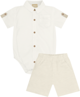 Infant Linen Bermuda Short Set