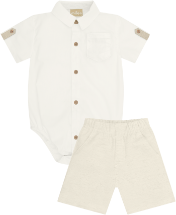 Infant Linen Bermuda Short Set
