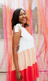 Womens Multi Color Striped Dress