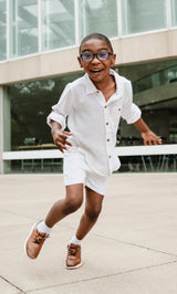 White Crew Gauze Shorts
