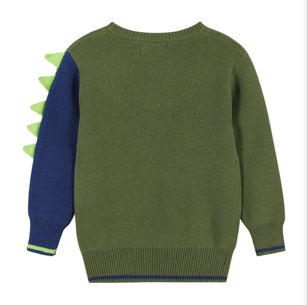 Olive Triceratops Sweater
