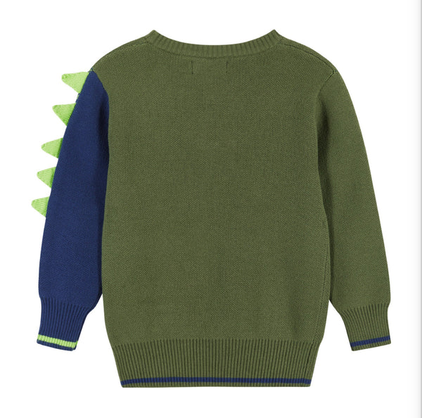 Olive Triceratops Sweater