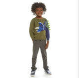 Olive Triceratops Sweater