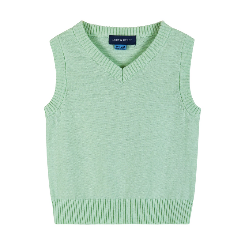Boys 3-Piece Green Sweater Vest Set
