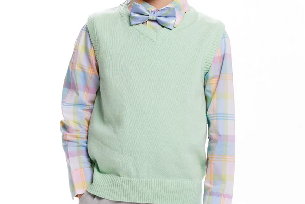 Boys 3-Piece Green Sweater Vest Set