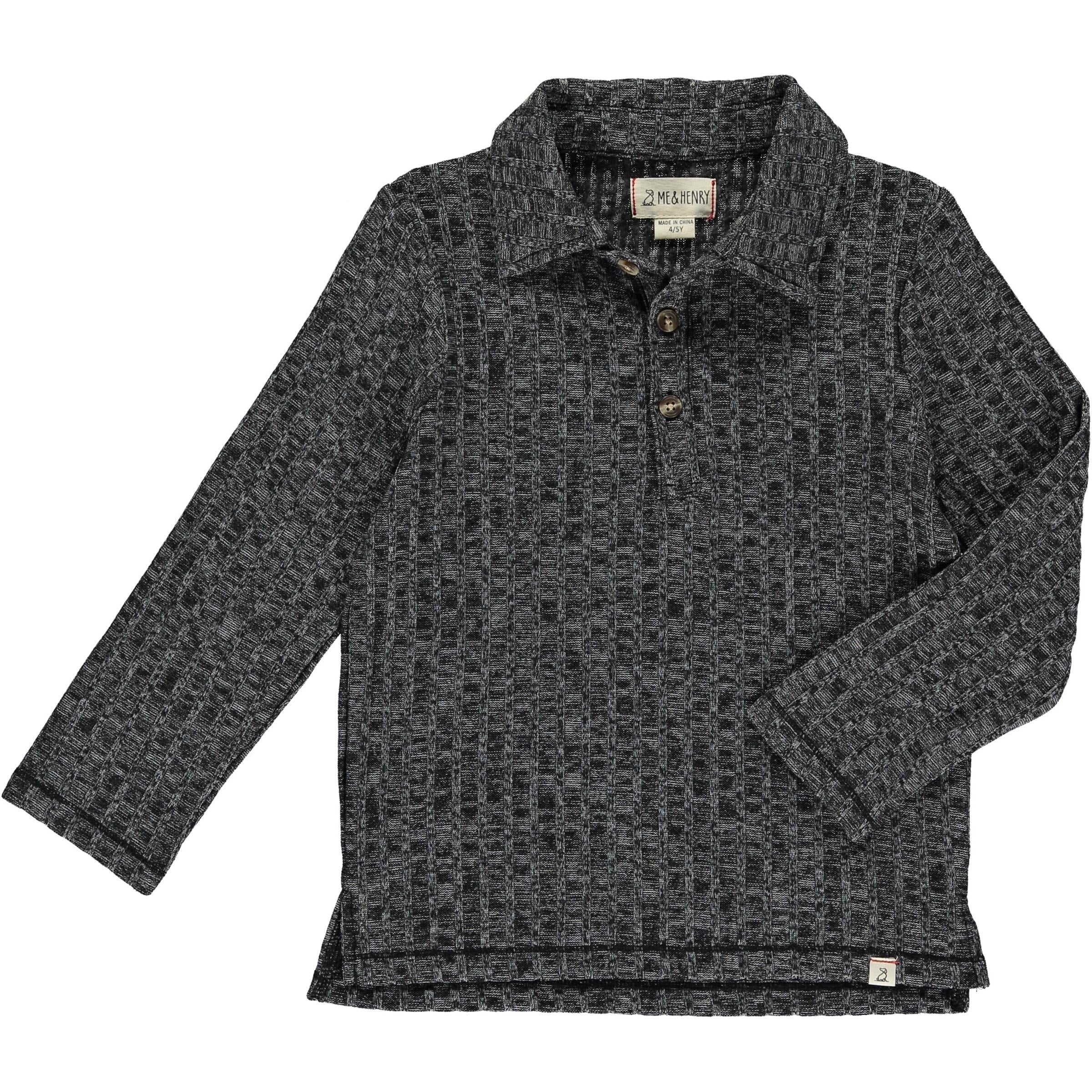 Charcoal Knitted Polo