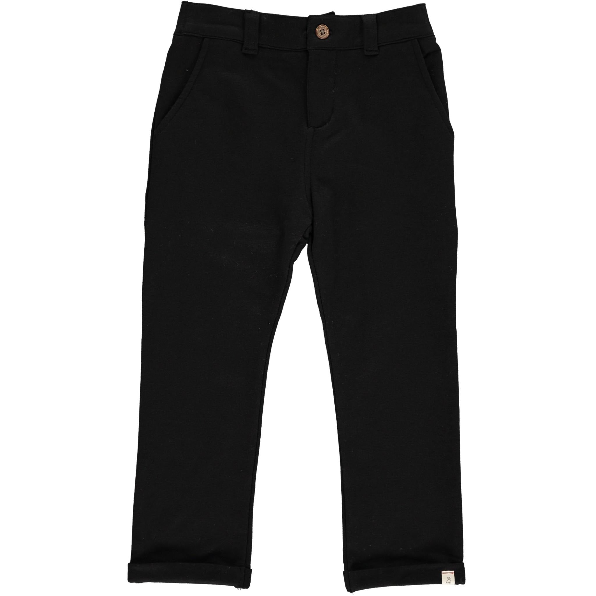 Boys Black Jersey Pants