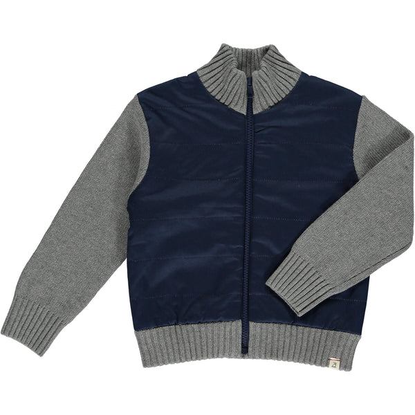 Boys Navy/Grey Sweater Jacket