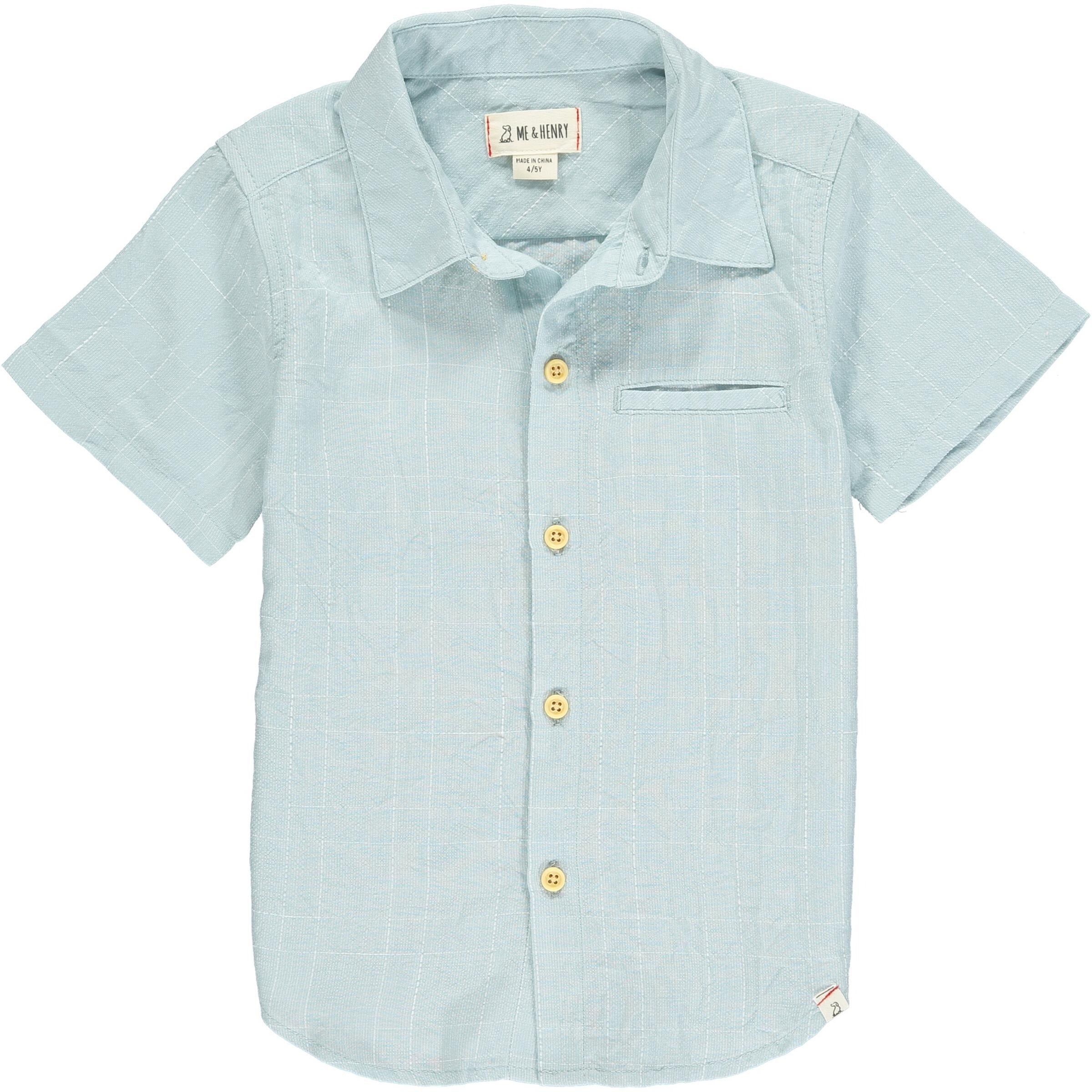 Boys Newport Blue Short Sleeved Shirt