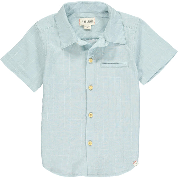 Boys Newport Blue Short Sleeved Shirt