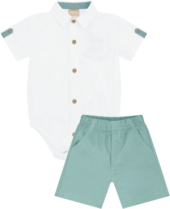 Infant Linen Bermuda Short Set