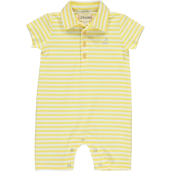 Yellow and White Striped Romper