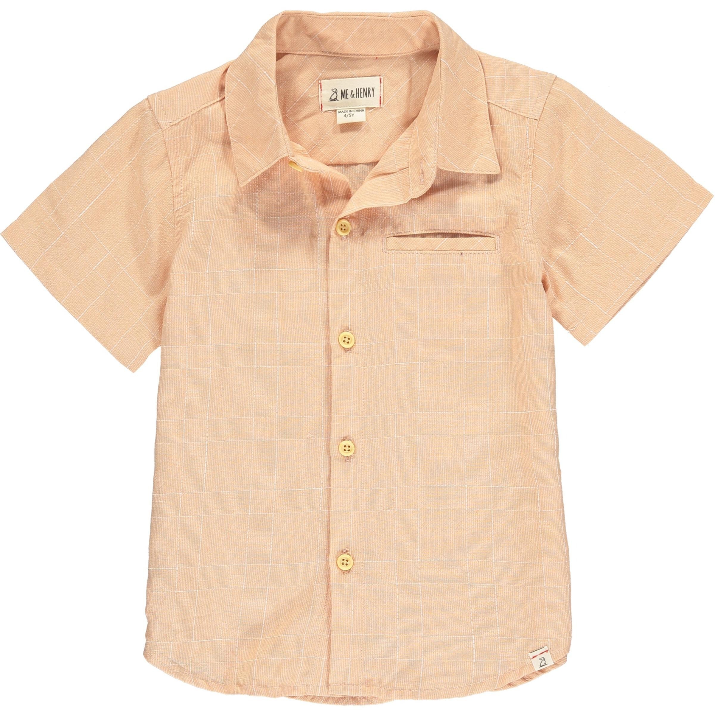 Boys Apricot Short Sleeved Shirt