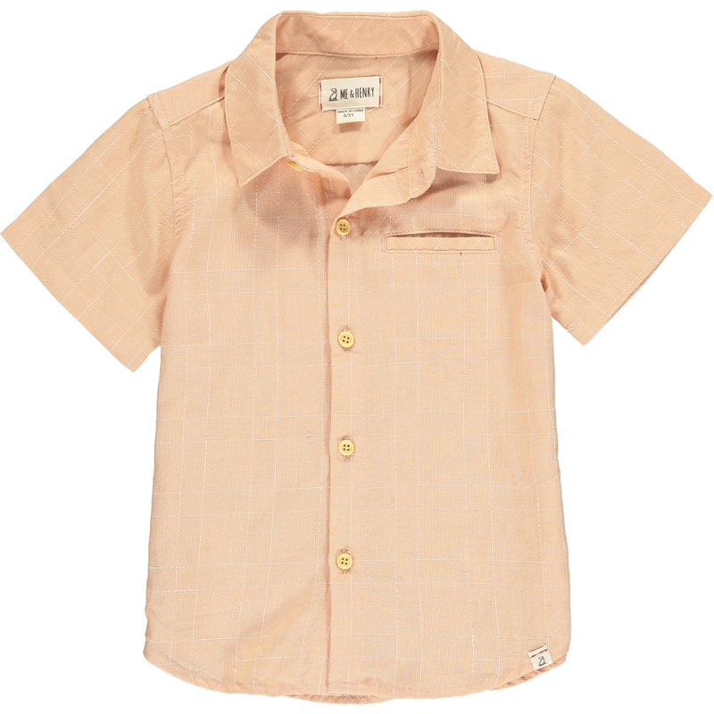 Men's Apricot Short Sleeved Shirt