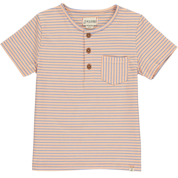 Blue & Peach Striped Shirt