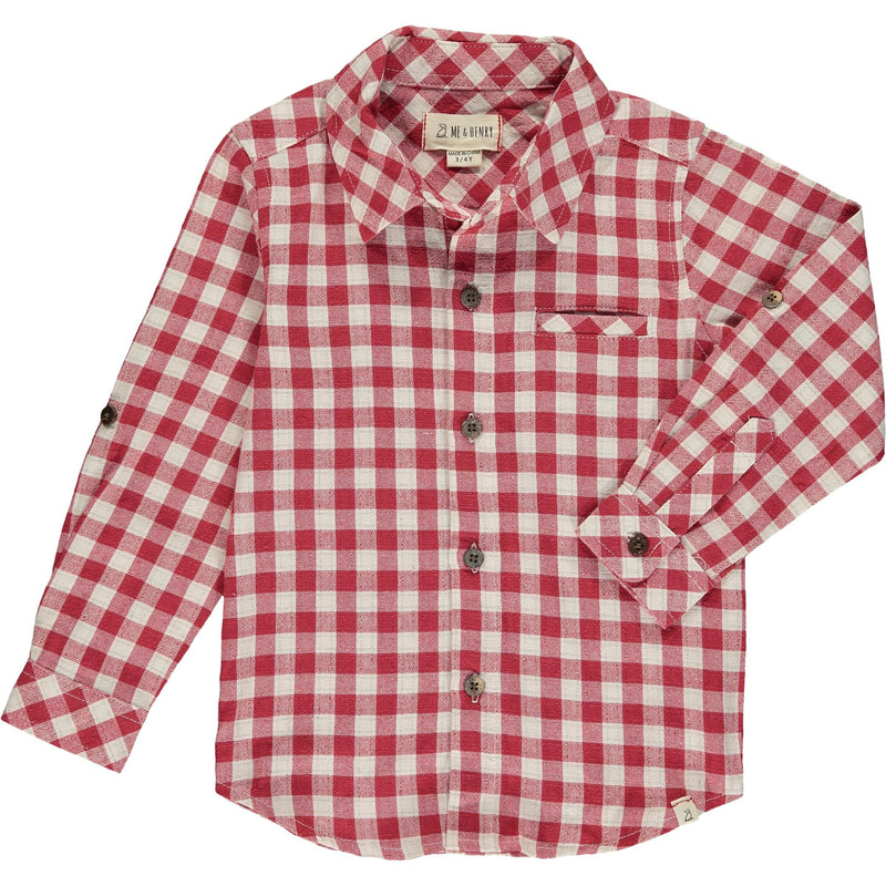 Red/White Plaid Button Down