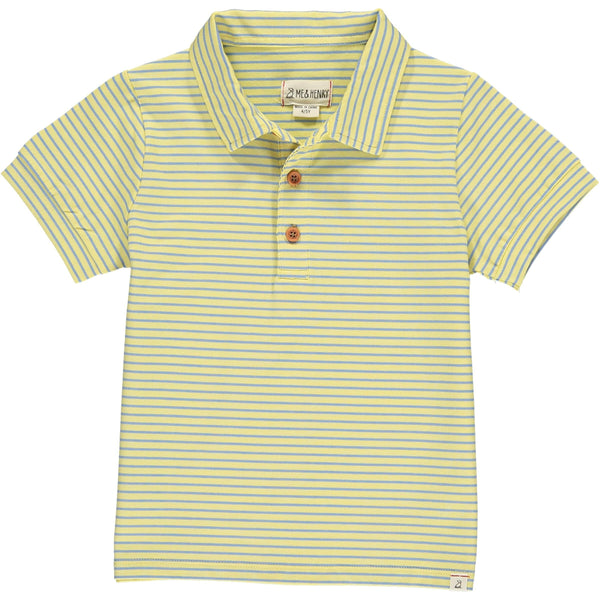 Yellow & Blue Striped Polo Shirt